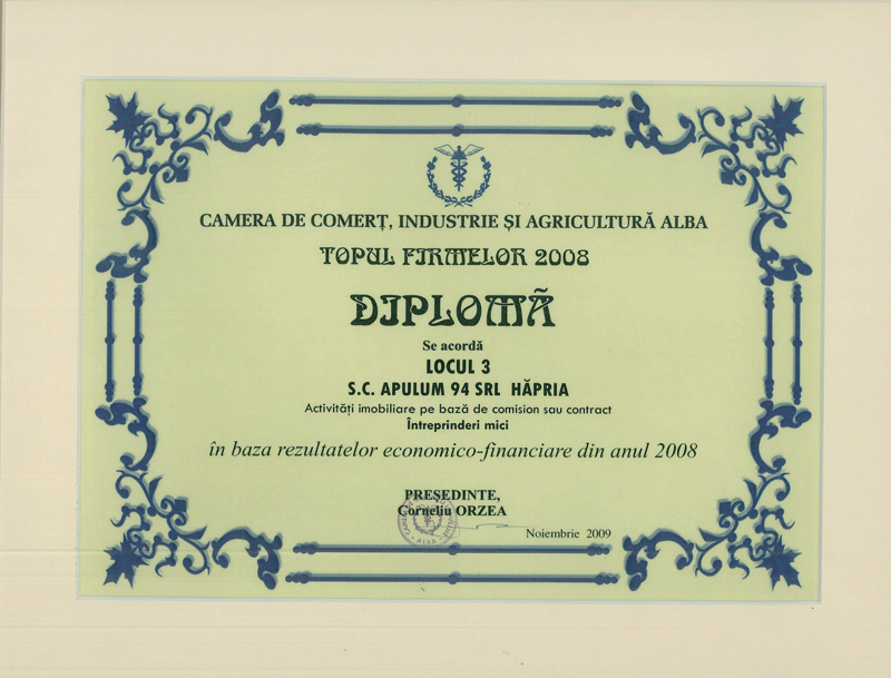 Anul 2008 – Diploma si Medalie