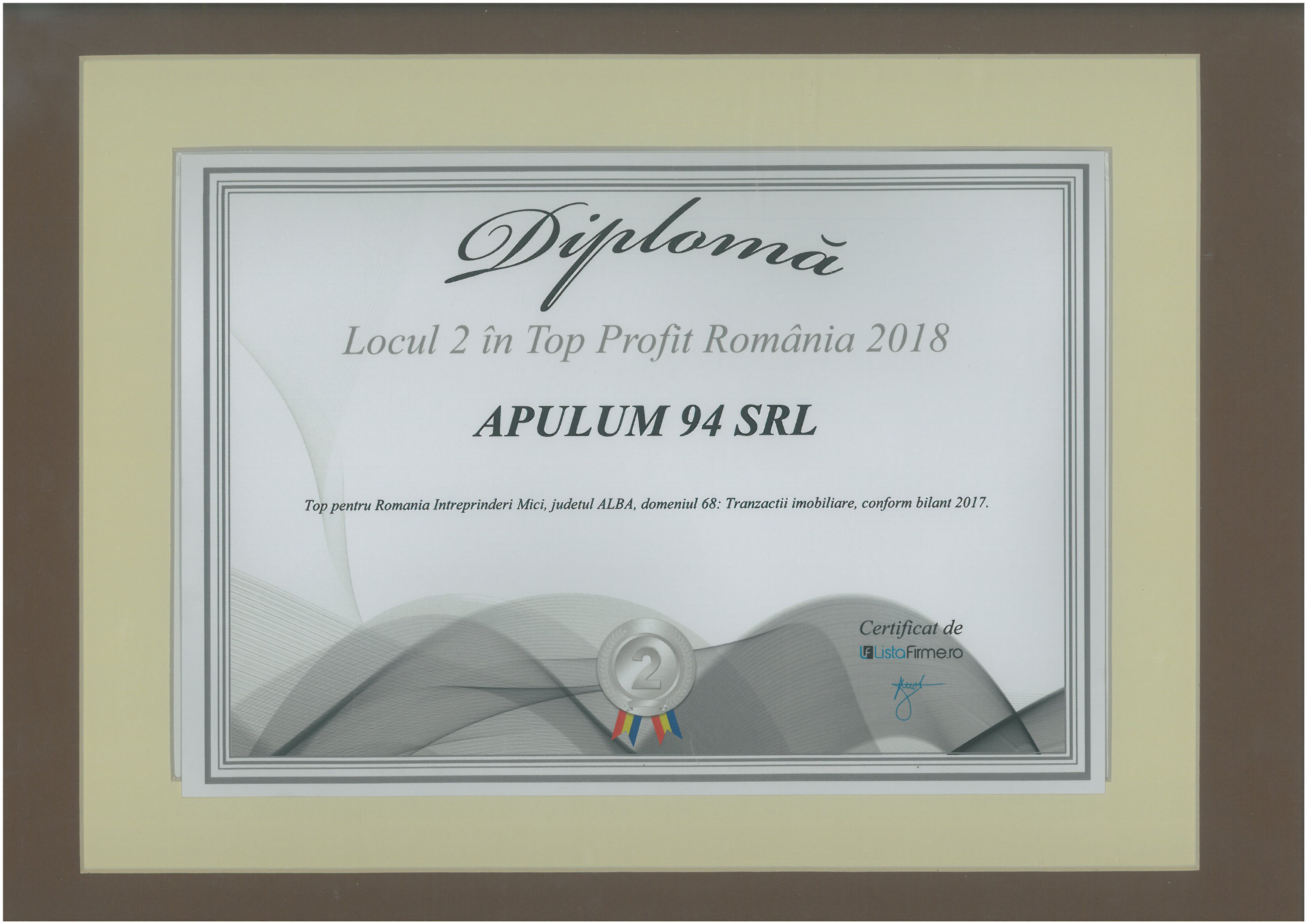 Top Profit Romania – 2018 - Locul 2